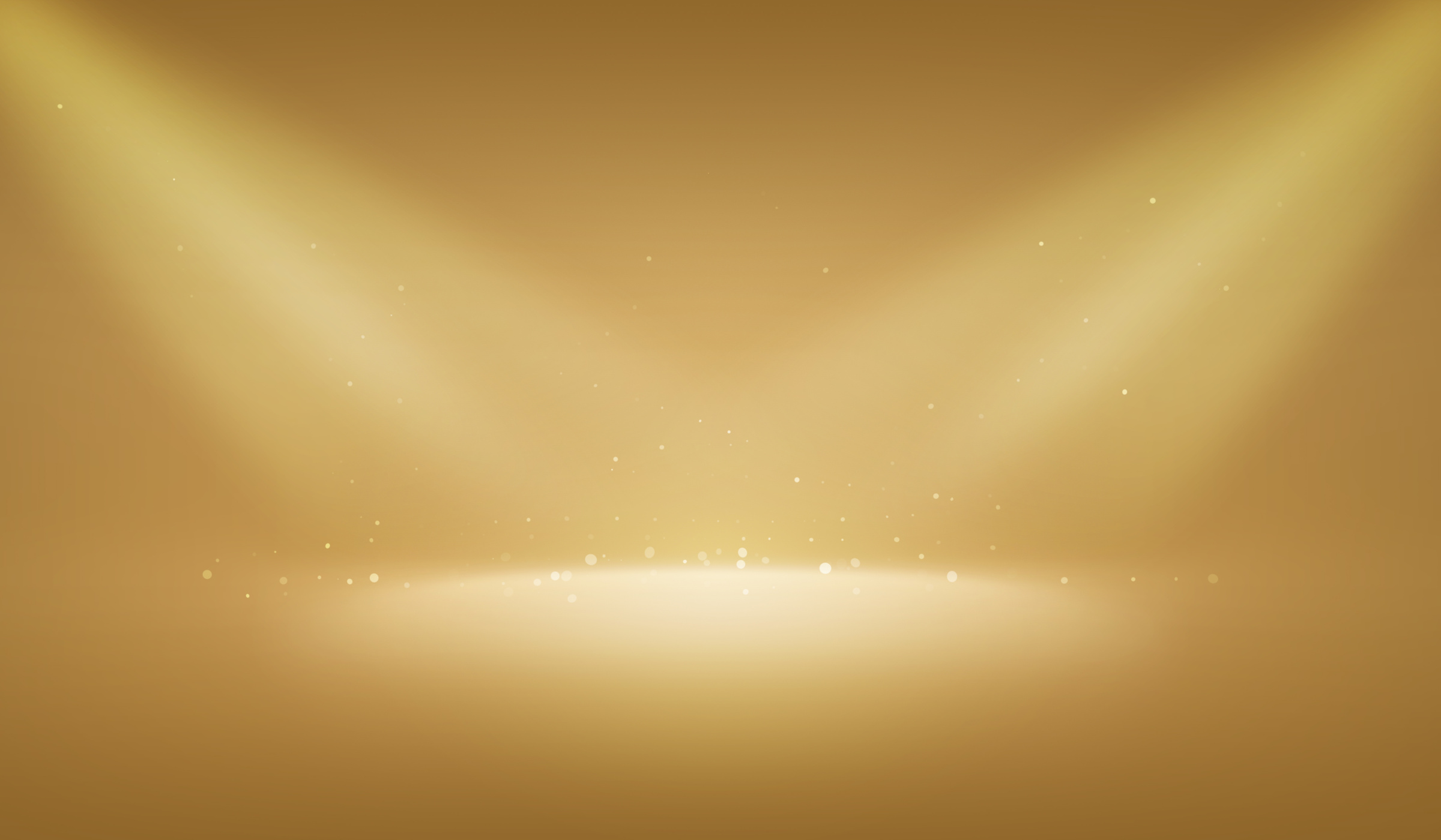 Abstract background gold light glitter show stage of glow